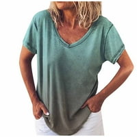 Žene Ležerne prilike V-izrez Fading The Majice s kratkim rukavima Bluza Plus veličina m