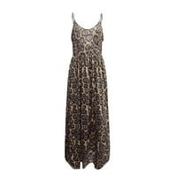 Ženska modna leopard Print V izrez Halter temperamentne haljine dugih rukava casual haljina ljeta