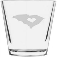 South Carolina Heart navodi Etched 16oz Libbey Pint Glass
