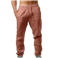 Tergo hlače Workout Hlače duge hlače za muškarce Čvrsti povremeni elastični pojas Pocket pamučne patke