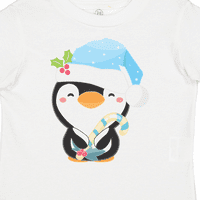 Inktastični slatki božićni pingvin u plavoj šeširu poklon mališač majica ili majica mališana