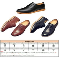 Audeban Muške modne okrugle cipele za cipele za cipele Radne sjajne udobne kože Oxford stanovi cipela