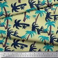 Soimoi Beige Rayon tkanina palma palma za ispis tkanina sa dvorištem širom