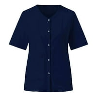 Majice za žene kratki rukav V-izrez Solid Color Tops Nursing Radna uniforma T-majicaSsize XL