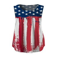 LUMENTO WOOPE T majice V izrez Ljeto Top Američkim stavovima zastava Ladies Boho bluza Ležerne prilike