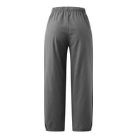 Ljetne pantalone za žene modne ženske ležerne pune boje elastične labave hlače ravno široke pantalone