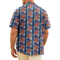 4. jula muška havajska majica USA Nacionalna zastava Grafička majica ovratnik 3D Ispis dnevno sportski
