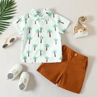 Toddler Boys kratki rukav cvjetni print T majica Tors Hraštari Childs Kids Gentleman Outfit Set odjeće