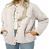 Ženska modna lagana prekrivana jakna dugačak rukav topla jesen zimska pamučna kaput od kaputa sa džepom