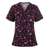 Ženski vrhovi okrugli dekolte modna bluza Grafički printira Ženske majice Kratki rukav Ljetna tunika