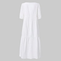 Ljetne haljine Žene Ležerne modne labave solidne boje O-izrez duhovne rukave kratke rukave za žene