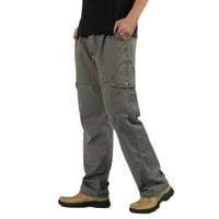 Wozhidaoke teretni pantalone za muškarce muške modne casual labavi pamučni plus veličine džep čipke
