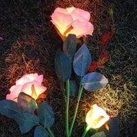 Fonwoon vanjski cvijet vrtni svijetli sa osvijetljenim glavama Solarni umjetni cvijet ruže