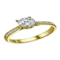 -F vs Moissitni zaručni prsten sa dijamantima kanal set katedrala 14K zlatom