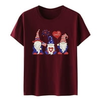 Ženska košulja za Valentine Slatka gnome sa grafičkim grafičkim vrhovima Odjeća za otpise srca Kratki