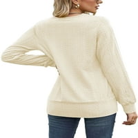 Prednjeg swalk-a pletene vrhove pulover u boji pulover s dugim rukavima TOP LAMIES casual tunika bluza