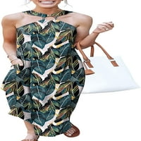 Ženska ljetna casual criss cross sandress split maxi dugačka haljina za plažu sa džepovima