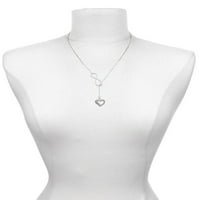 DELIGHT nakit silvertone teksturiran otvoreni srčani srebrni ton Elegantna beskonačnost Lariat ogrlica