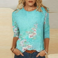 Ženska modna tiskana majica na srednjim rukavima Bluza okrugli vrat casual tops hot8sl4486455
