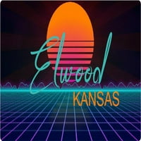 Elwood Kansas Vinyl Decal Stiker Retro Neon Dizajn