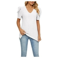 Pejock Women Plus size Majica kratkih rukava s kratkim rukavima BluZA majica Bluzes Bluzes Majice Bijeli