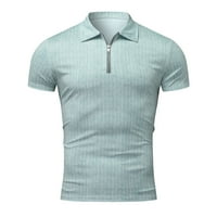 Outfmvch T majice za muškarce kratki odlazak na ležerne košulje na rukavu na košulju sa sinim zatvaračem