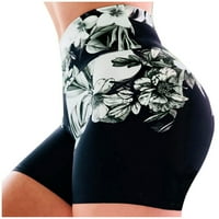 Ladies'printed visokog struka Trgovina za rastezanje Trketi za fitness yoga kratke hlače c xl