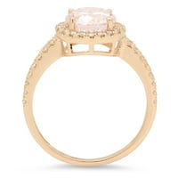 1.86ct okrugli rez ružičasti simulirani dijamant 14k žuto zlato ugraviranje izjava svadbeni godišnjica