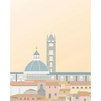 Soerensen, Gurli Crni moderni uokvireni muzej umjetnički print pod nazivom - Putovanja Europe - Duomo
