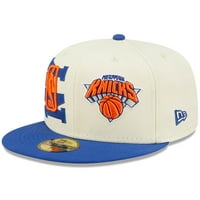 Muški novi ERA Cream Blue New York Knicks NBA nacrt 59fifty ugrađen šešir