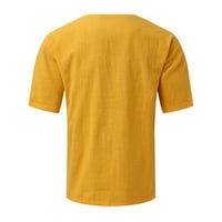 Muška majica Ljetna Ležerna modna pamučna posteljina pamučna majica s kratkim rukavima s kratkim rukavima na majicu za muški putnik