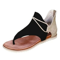 Honeeladyy ponude nove ženske cipele modne čvrste boje minimalistički prstiju rimske ravne sandale papuče