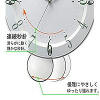 Ritam zidni sat bijeli 34.7x28x Radio analogni kontinuirani rabljeni unutrašnjost klatna mali model