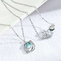 Prekrasna ženska izvrsna nakita Plava kugla Crystal Clavicle lanac privjesak ogrlica
