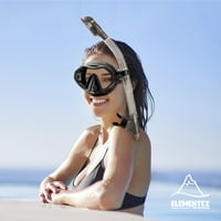 Ronilačka maska ​​i suhi set snorkela - crni