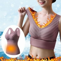 Ženska moda Slim Fit vrhovi za ženske termičke košulje bez rukava V izrez sa ugrađenim grudnjakom obloženim
