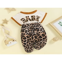 GENUISKIDS NOVOCERN BABY GIRL BOY kratki rukav rukav s maskirnim leopardom patchwork-om bebe slovo slatka ljetna odjeća