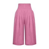 Žene Capris Clearence Wide noga hlače opuštene labave šarke hlače sa visokim strukom Coverove Cropped