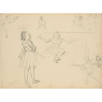 Edgar Degas Black Ornate Wood Framed Double Matted Museum Art Print Naslijed: Baletni plesači