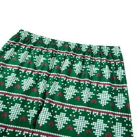 Wybzd Sretan Božić koji odgovara porodičnoj pidžami set Santa Claus i Snowflake vrhovi hlače za spavanje