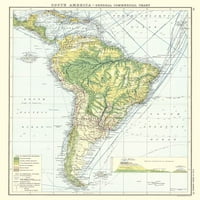 Komercijalna karta Južne Amerike - Newnes by Newnes