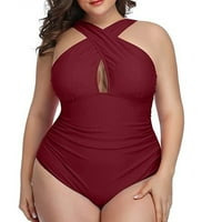 Royalloveove ženska modna čvrsta boja Seksi šuplji otvoreni Back Bikini kupaći kostim Split kupaći kostim