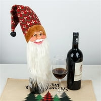 Božićni ukrasi Promocija odobrenja Božićna opskrba Podesite boce Santa Claus Head Crveno vino poklopac torbi poklon