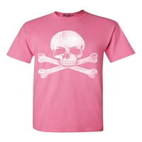 Trgovina 4EVER-a muške bijele lubanje i ukrštene grafičke majice XX-Veliki Azalea Pink