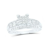 Jewels 10kt Bijelo Zlato Žene Princess Diamond Cindy's Cluster sanke Bridal Wedding Angažman prsten
