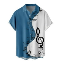Pearl Snap majica Muška povremena muzička patchwork za ispis majica s kratkim rukavima Dugme Lapl Majica