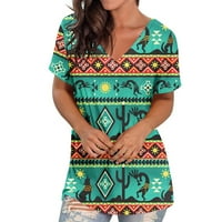 Žene Aztec Etničke majice kratkih rukava Prodaja klirence v Grafički tunik Trendy Ležerne prilike Labavi