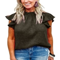Majica Rejlun za žene Solid Color Ljetni vrhovi kratki rukav majica Osnovni pulover Bohemian Dailywer