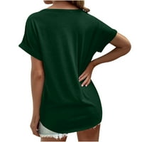 Ženske majice V-izrez Čvrsta boja kratki rukav Ležerne prilike za kratke tee slatke grafičke majice