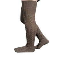 Ženske djevojke Zimski kabel pletenje preko čarapa za koljena bedre velike čarape za čišćenje čarapa